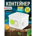 Контейнер для хранения сыпучих продуктов и еды пластиковый с крышкой 1,3 л 13,8х13,8х10,6 см