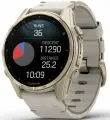Garmin Fenix 8 43 мм AMOLED Sapphire Soft Gold Stainless Steel с кожаным ремешком Fog Gray ( 010-02903-40)