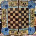 Шахматы-нарды Персидский базар Хатам, ручная работа, с миниатюрами, 50х50 см