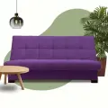 Раскладной диван кровать с ортопедическим основанием Осло, механизм книжка, 186х94х95 см, фиолетовый