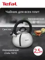 Чайник Tefal Kettle ss induction N4180317, 2.5 л, нержавеющая сталь, для всех видов плит, свисток, крышка с кнопкой