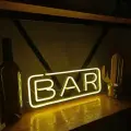 Неоновая вывеска Elmarto Bar, 40х17 см, желтая, для бара и ресторана