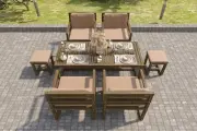 Комплект садовой мебели из лиственницы, 7 предметов стол и кресла. Уличная мебель, МебеЛи.