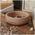 Декоративная подставка, миска Astrid XS, 8.5x2.5 см, бетон, розовая глянцевая