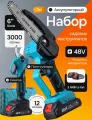 Набор 2 в 1: цепная пила аккумуляторная, секатор, кейс 2 аккумулятора