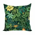 Подушка декоративная Желто зеленые цветы Моррис 40х40 велюр