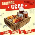 Декоративный деревянный поднос Woodenking под пиво с двумя гастроёмкостями СССР посуда для сервировки
