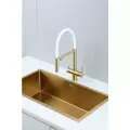 Смеситель для кухни с подключением фильтра G97 Gappo G4397-83, золотой сатин, горизонтальный монтаж, гибкий излив