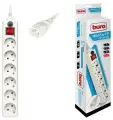 Набор из 6 штук Сетевой фильтр Buro 600SH-1.8-UPS-W 1.8м (6 розеток) белый (коробка)