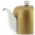 Чайник заварочный с колпаком, 700 мл, фарфор, алюминий, белый, бронзовый 216411 Salam