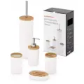 Набор аксессуаров для ванной комнаты Бамбук, белый