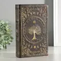Сейф-книга дерево, кожзам Дерево жизни объёмное тиснение 21х13х5 см