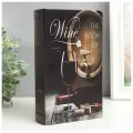 Шкатулка книга-сейф Книга о вине , дерево, искусственная кожа, 21 13 5 см