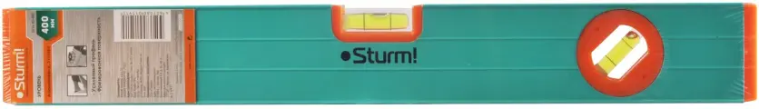 Уровень Sturm! 2015-02-400 алюминиевый, фрезерован. поверхн 400 мм, 3 глазка