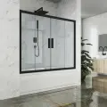Шторка на ванну GWMPKB019P4 245x150 см, цвет фурнитуры черный матовый, стекло бесцветное закаленное 6 мм