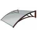 Усиленный козырек - поликарбонат прозрачный / кронштейн коричневый (УКК/ПП) STOPrain, 1500 мм