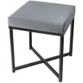 Пуф черный для прихожей, спальни, гостиной, велюр Grey, 400*400*470, CRUZ