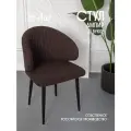 Стул для кухни VVDOM коричневый мягкий со спинкой и подлокотниками букле