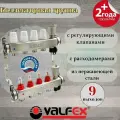 VALFEX, Коллекторная группа на 9 выходов, с регулирующими клапанами и расходомерами