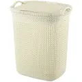 Корзина для белья EL Casa 37 л 39*31,5*50см с крышкой Паола (слоновая кость) (640452)