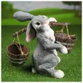 Садовая фигура Заяц с коромыслом 35см