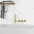 Встроенный смеситель для ванны из латуни со шлангом и лейкой Vieir V403532-S золото