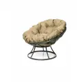 Кресло папасан без ротанга серое, бежевая