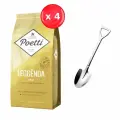 Кофе молотый Poetti Leggenda Oro 100% Арабика 250 г х 4 шт + ложка
