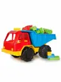 Машинка самосвал в наборе с Комби блоками красный/синий