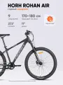 Велосипед горный HORH ROHAN AIR RHD7.4 27,5 (2025) Black-Grey, для взрослых на рост 170-180 см, алюминиевая рама 17