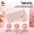Офисный набор из клавиатуры и мыши mk470, светло-розовый, английская раскладка