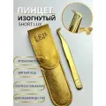 Пинцет LSP для наращивания ресниц топорик SHORT золотой люкс