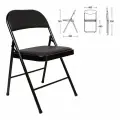 Складной стул для дома и офиса BRABIX Golf Plus CF-003 Комфорт черный каркас, кожзам черный, 531566