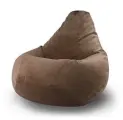 Мир Пуффов Кресло-мешок «Груша» Велюр коричневый XXXL, съемный чехол на молнии