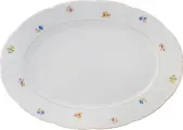 Блюдо овальное 32 см; Natalie, декор Мелкие цветы, отводка золото, Thun/ БТФ0821
