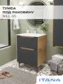 Тумба под раковину в ванную, тумба для ванной Итана Nill 60 600х470х820 напольная Графит