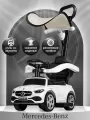 Каталка детская Mercedes С-Class с родительской ручкой, капюшоном, звуком, колеса прорезинены