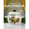 Кастрюля эмалированная Лысьвенские эмали Авокадо 5л с крышкой для всех типов плит