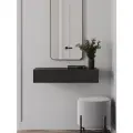 Туалетный столик - консоль для прихожей, цвет черный, ящик с доводчиком, 75х35х15 см