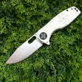 Складной нож Reptilian Тобол-03 сталь D2, рукоять белый G10, длинка клинка 87мм