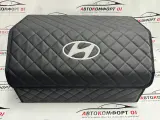 Органайзер в багажник с логотипом HYUNDAI (Хендай) 50 см. Кожзам, ромб, черный.