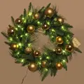 Венок хвойный «Сказочное чудо» d-40 см, золотые шары, ПВХ, светодиоды