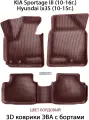 Автоковрики ЭВА с Бортами KIA Sportage III (10-16г.), Hyundai ix35 (10-15г.). ЕВА соты от SUPERVIP для КИА, Хёндай.