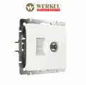 Розетка ТВ+Ethernet RJ-45 6 cat. Werkel белый IP20