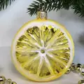 Irena-Co елочная игрушка, стекло Долька лимона малая (6х5,5х1,5см)