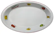 Лоток овальный 39 см, декор Паста, жаропр. фарфор