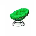 Кресло папасан без ротанга серое, зелёная