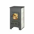 Печь-Камин Везувий ПК-01 270 бежевый с конфоркой и теплообменником, 9 кВт, d115 мм, до 150 куб. м