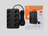 Сетевой фильтр, удлинитель, HG DUE HG-2528, с заземлением, 8 розеток, 4 USB, 1 Type C, черный