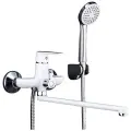 Смеситель для ванны Frap H31 F2231, длинный излив, хром/белый